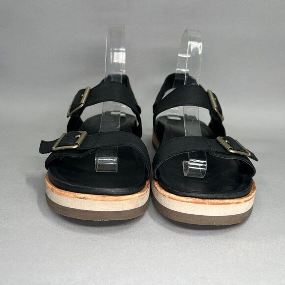 Merrell Juno Sandals Women's Size 8 Black Leather Buckle Slingback Flip Flops - Picture 2 of 12